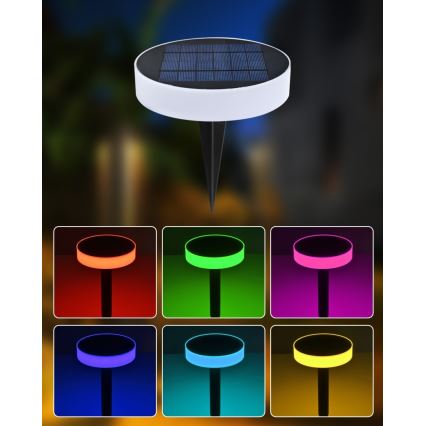 Immax NEO 07910L - Luminária solar LED RGB regulável com sensor NEO LITE LED/1W/5V redonda IP54 Tuya 1300 mAh