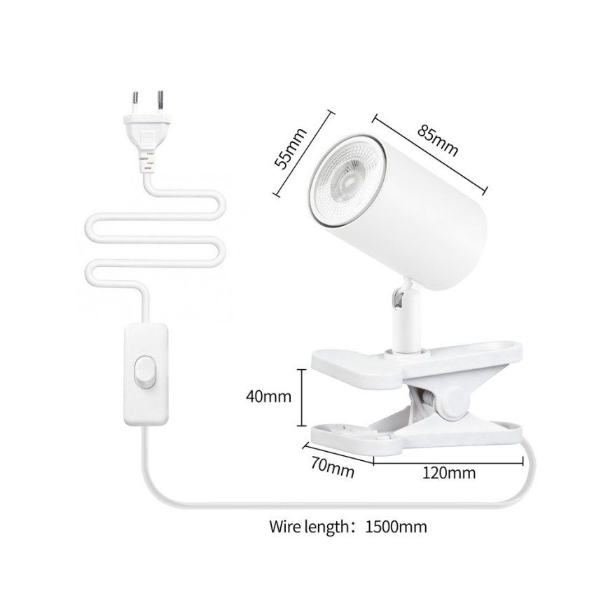 Immax NEO 08292L - Luminária com clip PUNTO 1xGU10/9W/230V branca