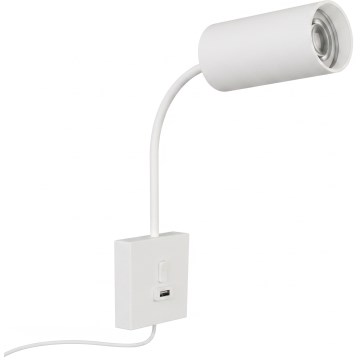 Immax NEO 08296L - Aplique de parede com USB PUNTO 1xGU10/9W/230V branco