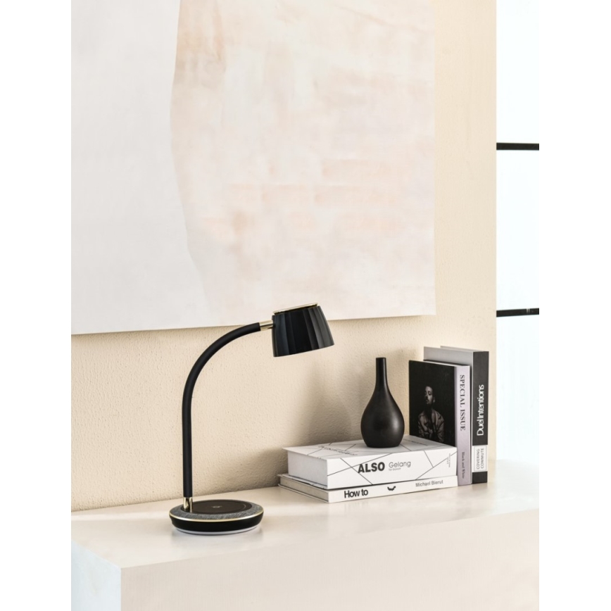 Immax NEO 08996L - Candeeiro de mesa LED com regulação e carregamento sem fios PERLA LED/1,5W + LED/6W/230V 3800-4300K