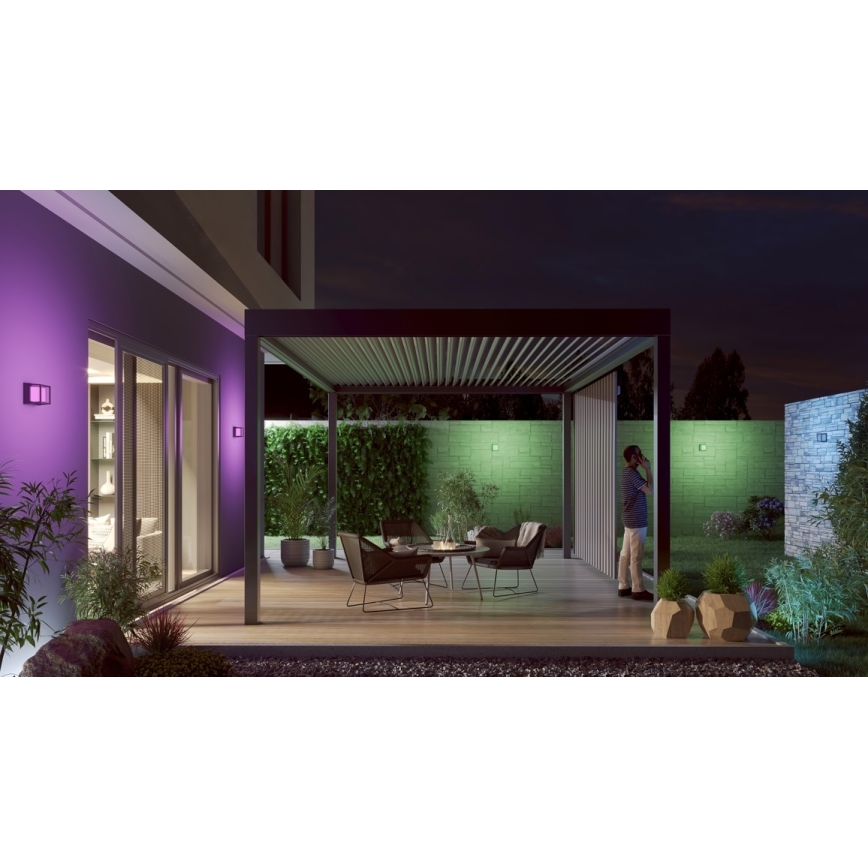 Immax NEO 07902L - LED RGB+CCT Regulação exterior candeeiro NEO LITE CUBE LED/10W/230V 2700-6500K IP67 Wi-Fi Tuya preto