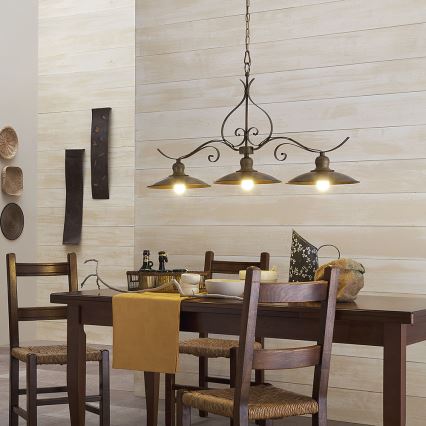 INCANTI 02-759 - Candelabro numa corrente LENA 3xE27/42W/230V