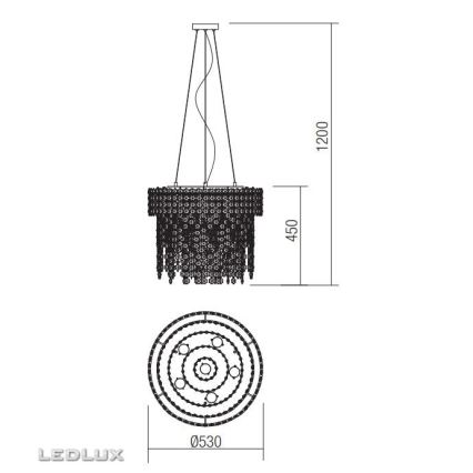 Incanti ITV PR6 10 60 - Candelabro suspenso de cristal TREVI 6xGU10/50W/230V