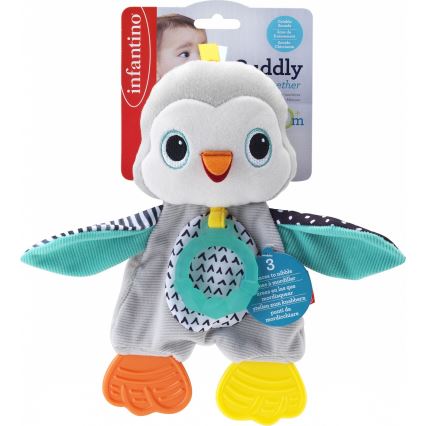 Infantino - Brinquedo de peluche com acessório para morder pinguim