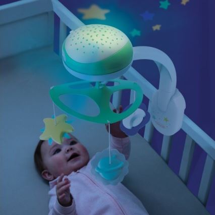 Infantino - Mobile de berço com melodia 3em1 3xAA verde