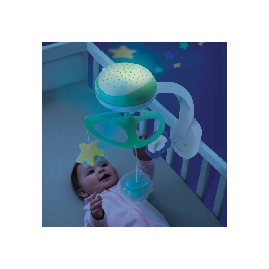 Infantino - Mobile de berço com melodia 3em1 3xAA verde