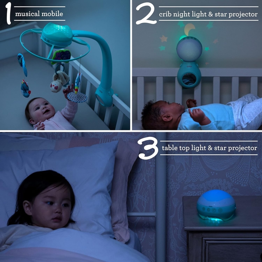 Infantino - Mobile de berço com música com projeção 3em1 Dream Buddies 3xAAA