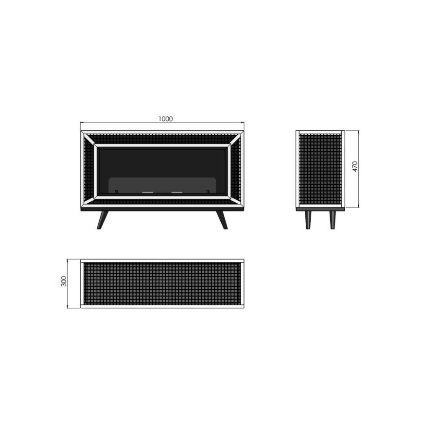 InFire - Lareira BIO 100x47 cm 3kW industrial