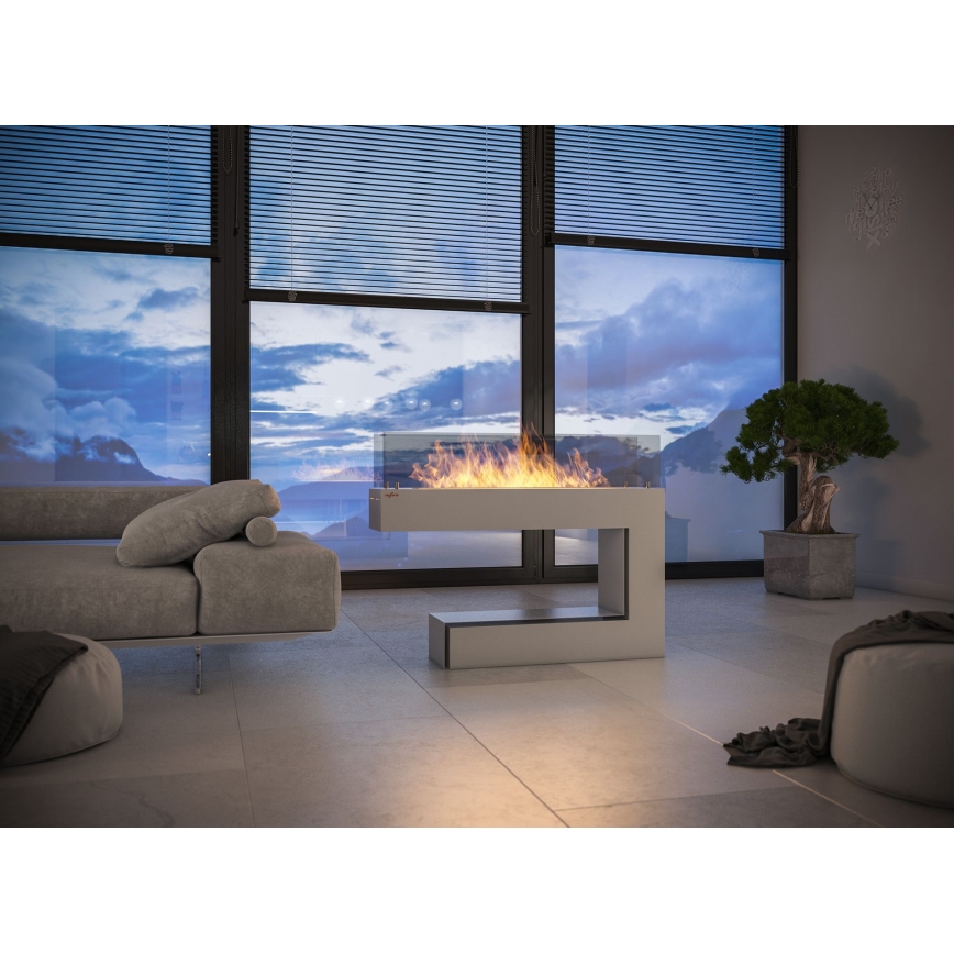 InFire - Lareira BIO 110x85,5 cm 3kW branco