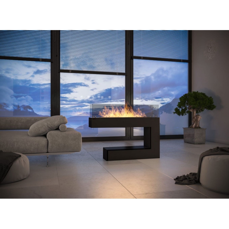 InFire - Lareira BIO 110x92 cm 3kW preta