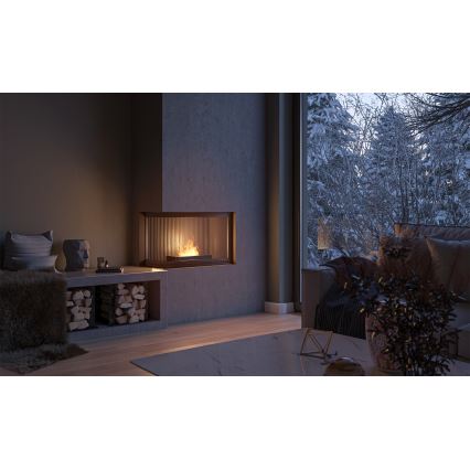 InFire - Lareira BIO 8x40 cm 3kW preto
