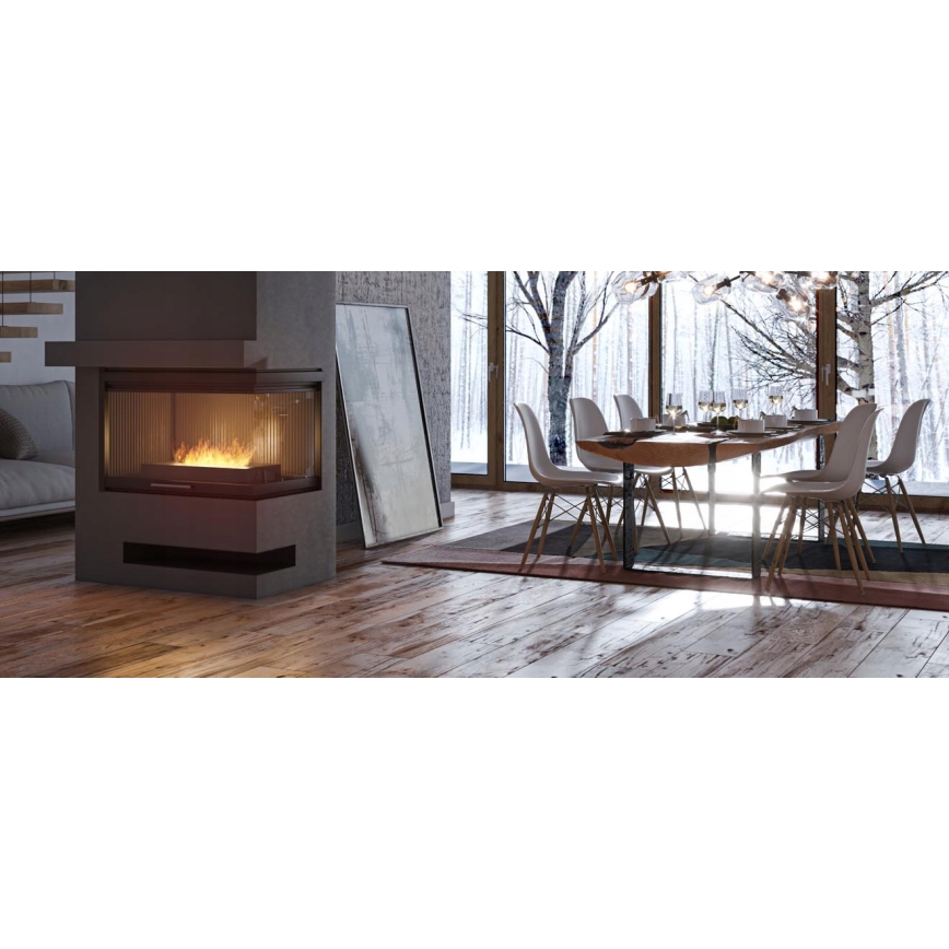 InFire - Lareira BIO 8x60 cm 3kW preto