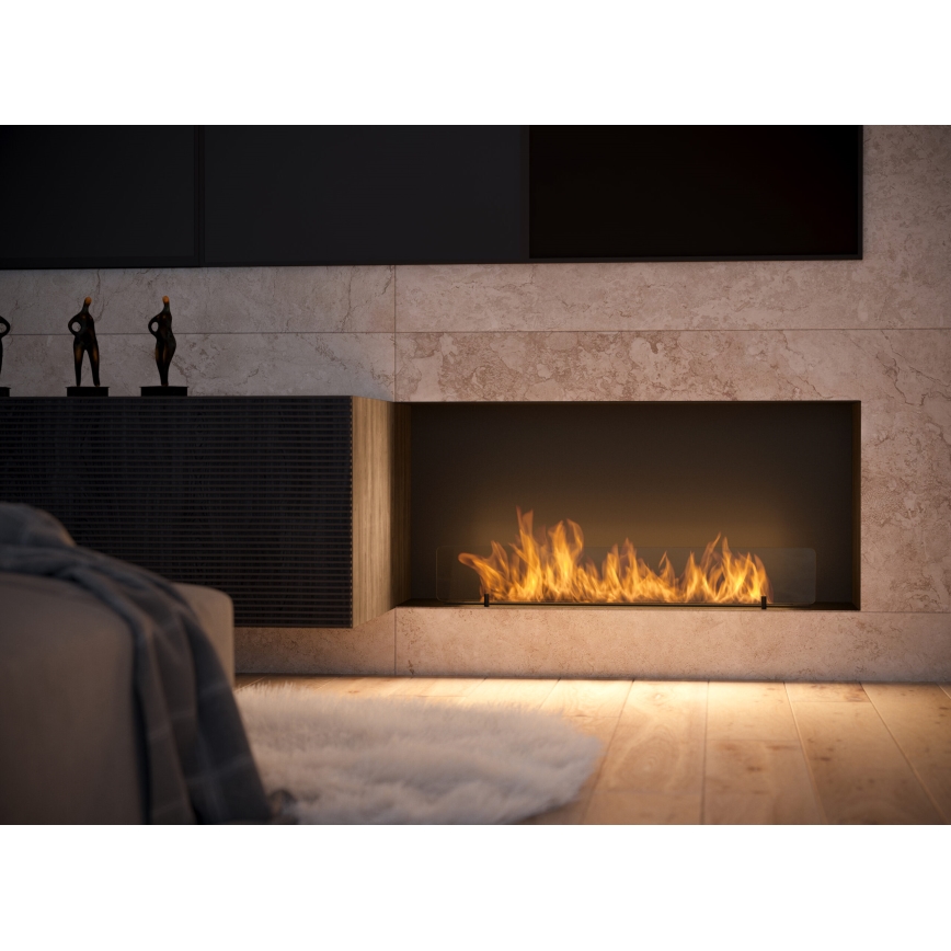 InFire - Lareira BIO embutida 100x45 cm 3kW preta