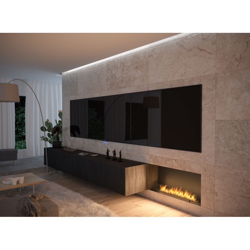 InFire - Lareira BIO embutida 100x45 cm 3kW preta