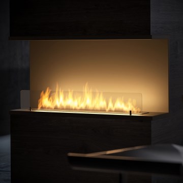 InFire - Lareira BIO embutida 100x50 cm 3kW preta