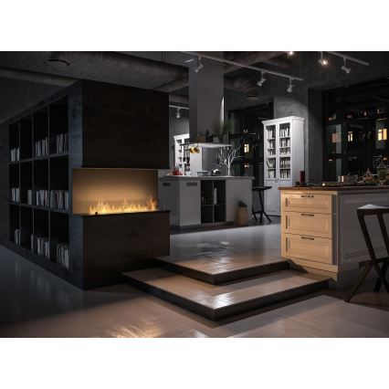 InFire - Lareira BIO embutida 100x50 cm 3kW preta