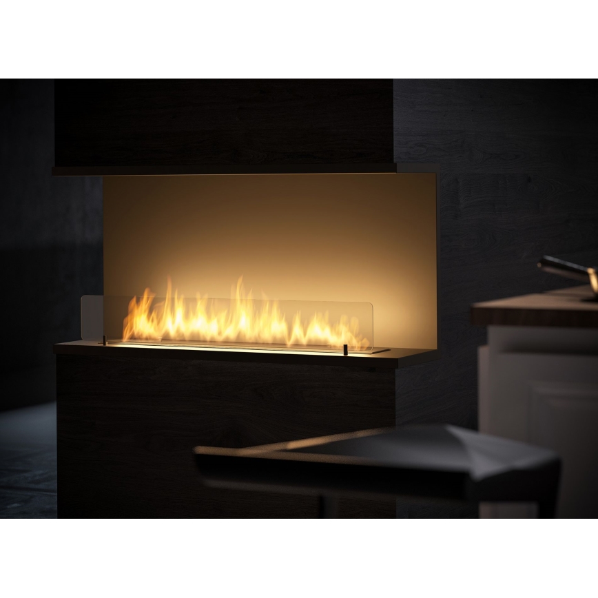 InFire - Lareira BIO embutida 100x50 cm 3kW preta