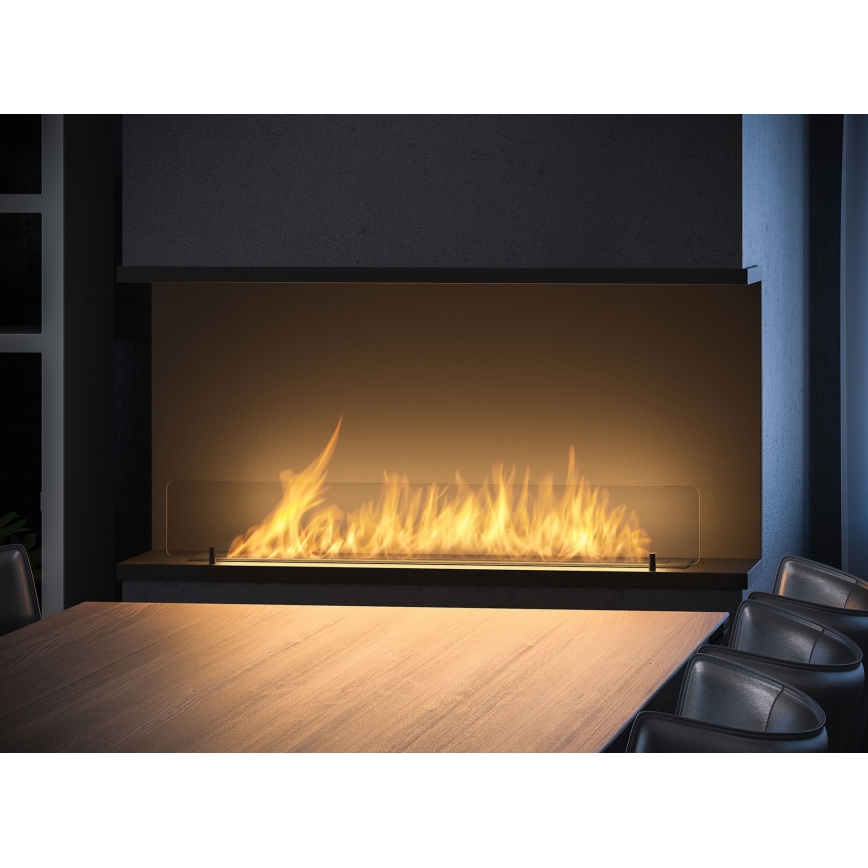 InFire - Lareira BIO embutida 100x50 cm 3kW preta