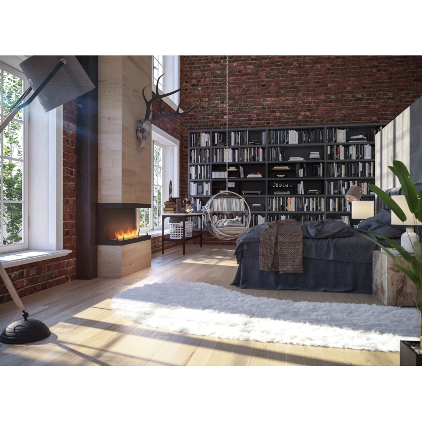 InFire - Lareira BIO embutida 100x50 cm 3kW preta