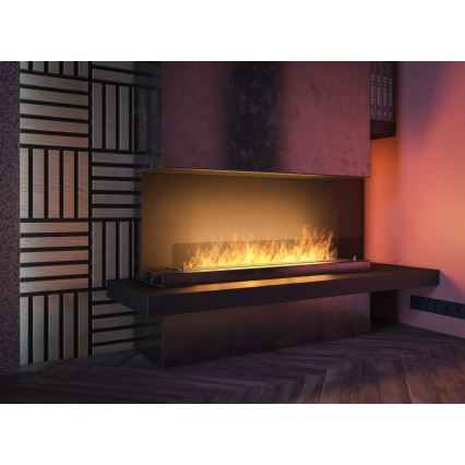 InFire - Lareira BIO embutida 120x45 cm 3kW preta