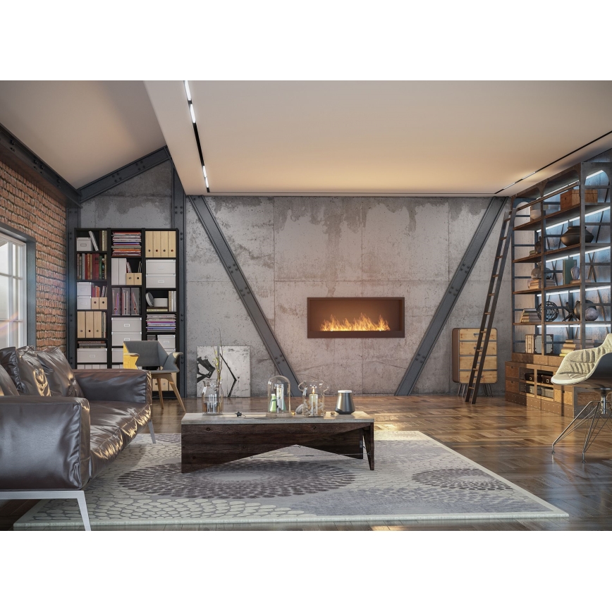 InFire - Lareira BIO embutida 120x50 cm 3kW preta