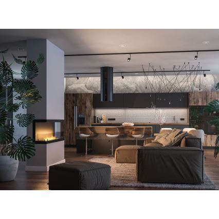 InFire - Lareira BIO embutida 120x50 cm 5kW preta