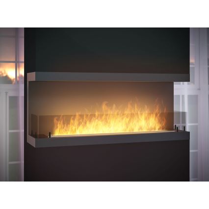 InFire - Lareira BIO embutida 120x50 cm 5kW preta