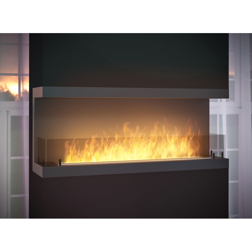 InFire - Lareira BIO embutida 120x50 cm 5kW preta