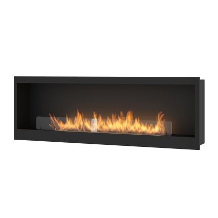 InFire - Lareira BIO embutida 150x50 cm 4,2kW preta