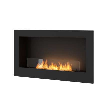 InFire - Lareira BIO embutida 90x50 cm 3kW preta