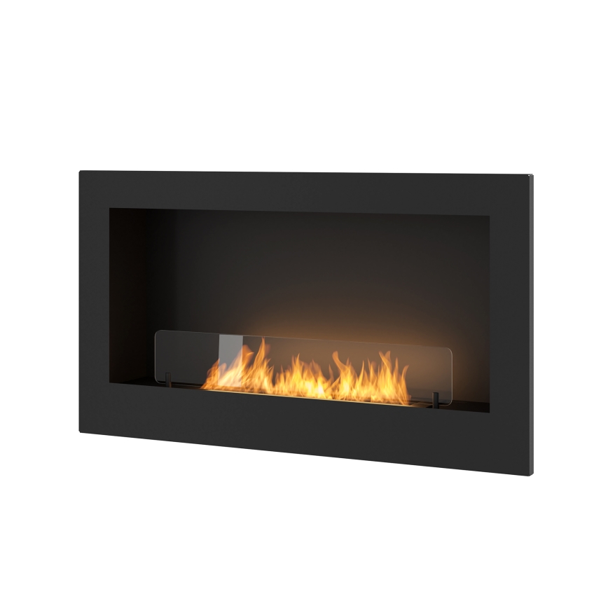 InFire - Lareira BIO embutida 90x50 cm 3kW preta