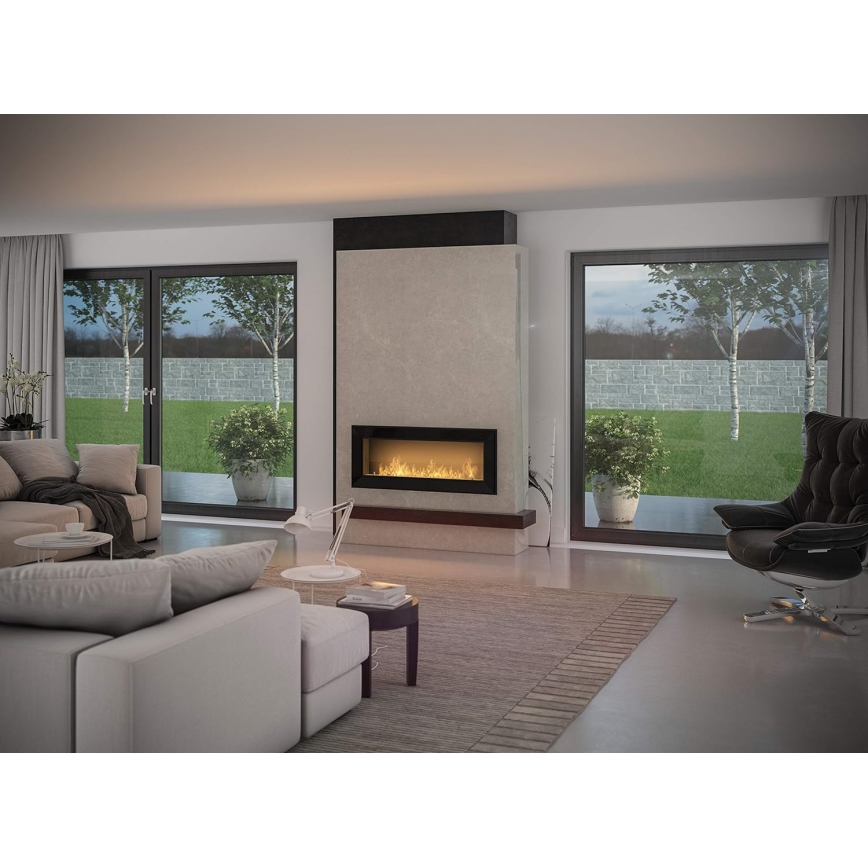 InFire - Lareira BIO incorporada 49x120 cm 3kW preto