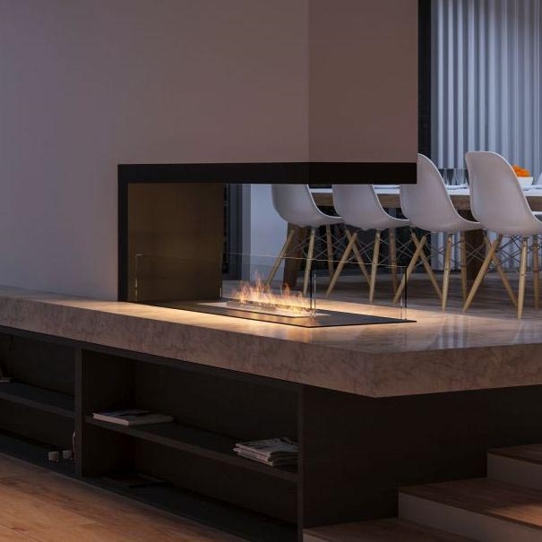 InFire - Lareira de canto BIO 100x50 cm 3kW bifacial