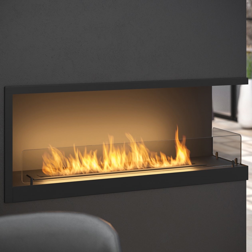 InFire - Lareira de canto BIO 110x45 cm 3kW preto
