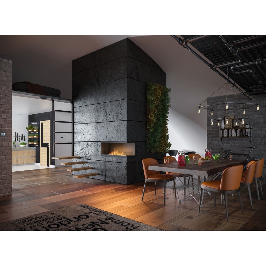 InFire - Lareira de canto BIO 110x45 cm 3kW preto