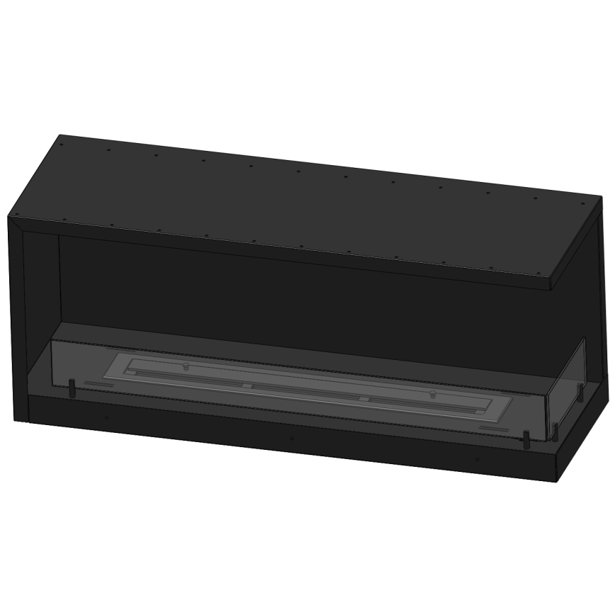 InFire - Lareira de canto BIO 110x45 cm 3kW preto