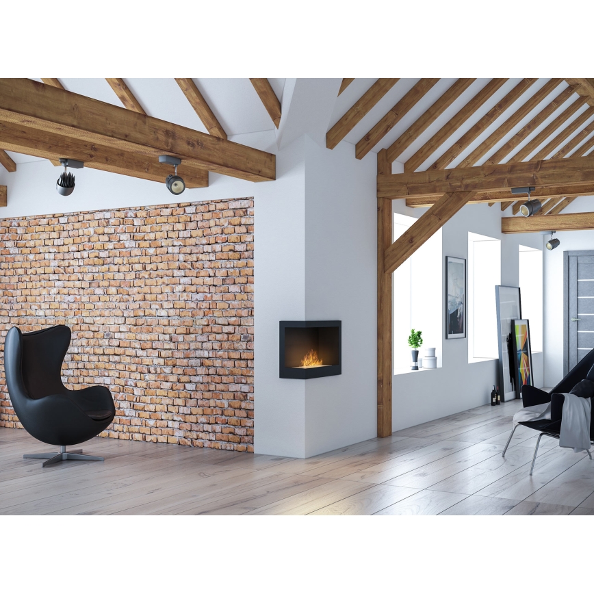 InFire - Lareira de canto BIO 45x60 cm 3kW preto