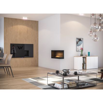 InFire - Lareira de canto BIO 45x90 cm 3kW preto