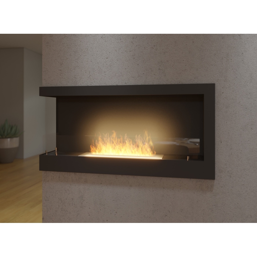 InFire - Lareira de canto BIO 45x90 cm 3kW preto
