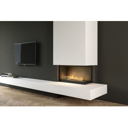 InFire - Lareira de canto BIO 80x45 cm 3,5kW preto