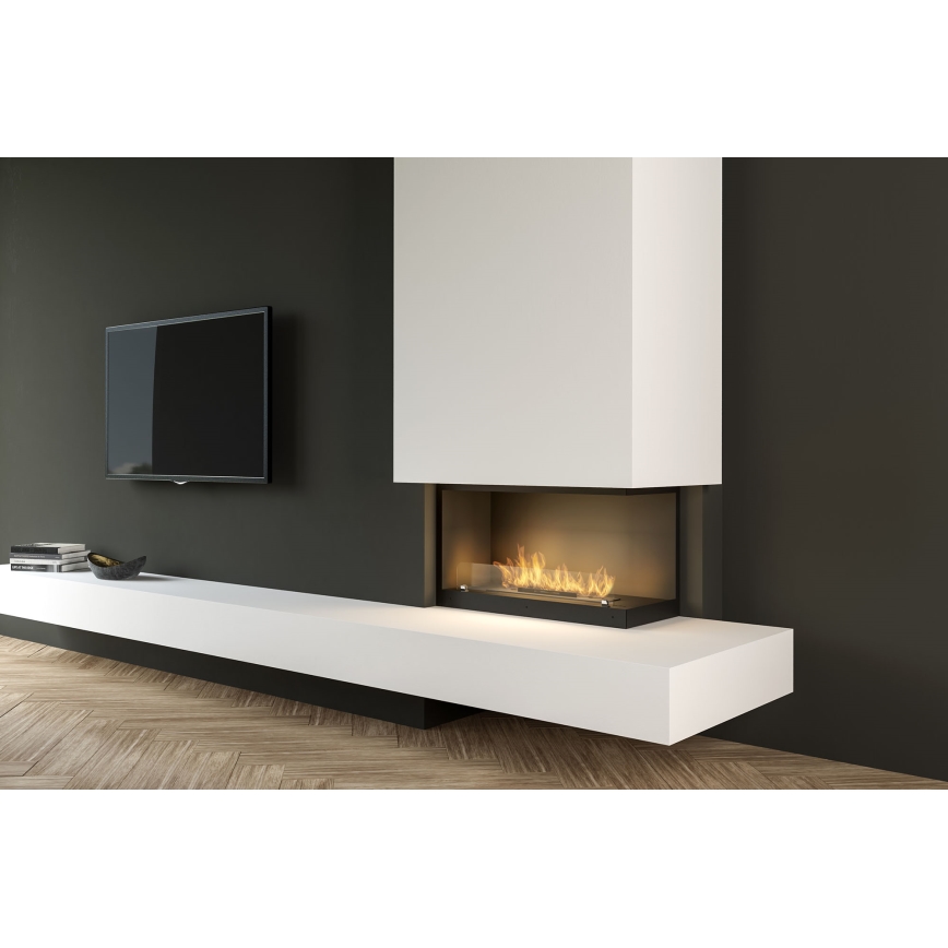 InFire - Lareira de canto BIO 80x45 cm 3,5kW preto