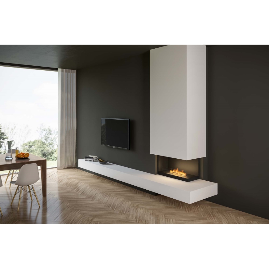 InFire - Lareira de canto BIO 80x45 cm 3,5kW preto