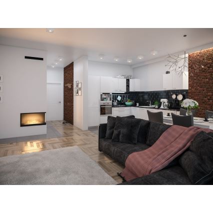 InFire - Lareira de canto BIO 80x45 cm 3,5kW preto