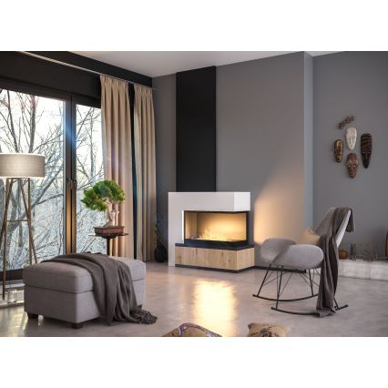 InFire - Lareira de canto BIO 80x45 cm 3,5kW preto