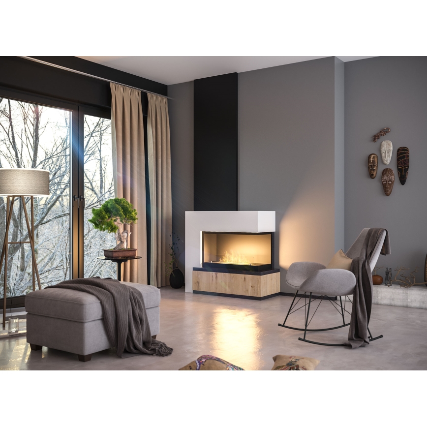 InFire - Lareira de canto BIO 80x45 cm 3,5kW preto