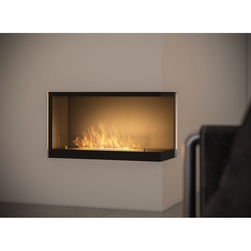 InFire - Lareira de canto BIO 80x45 cm 3,5kW preto