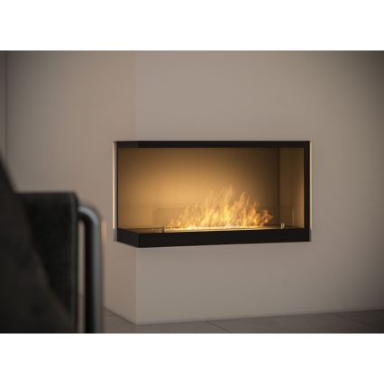 InFire - Lareira de canto BIO 80x45 cm 3kW preto