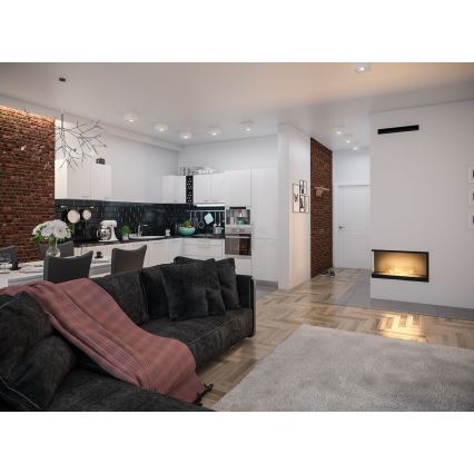 InFire - Lareira de canto BIO 80x45 cm 3kW preto