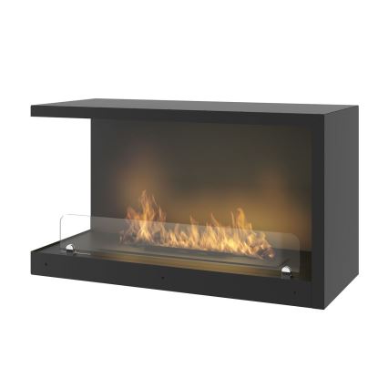 InFire - Lareira de canto BIO 80x45 cm 3kW preto