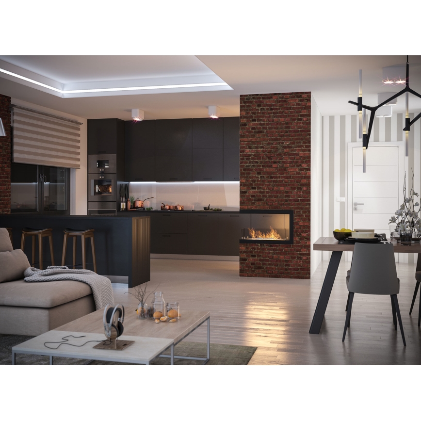 InFire - Lareira de canto BIO 80x50 cm 3kW bifacial